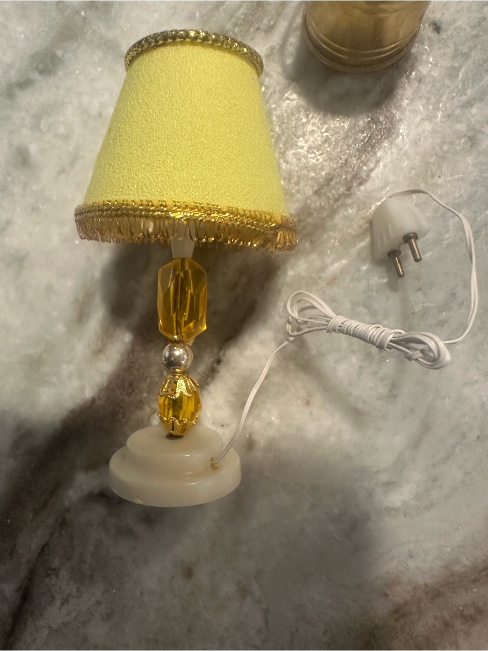Vintage miniature doll house electric lamp